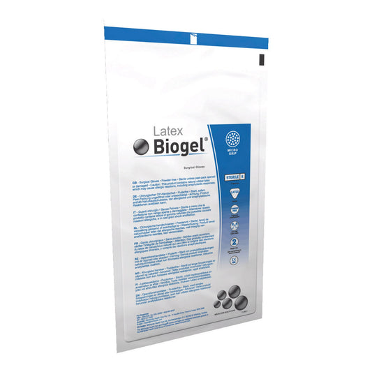 Surgical Glove Biogel® M Size 8.5 Sterile Latex Standard Cuff Length Micro-Textured Straw Not Chemo Approved