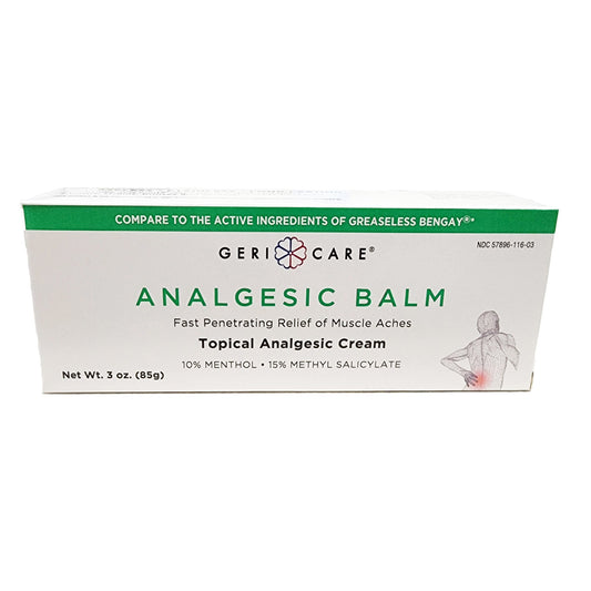 Topical Pain Relief 10% - 15% Strength Menthol / Methyl Salicylate Cream 3 oz.