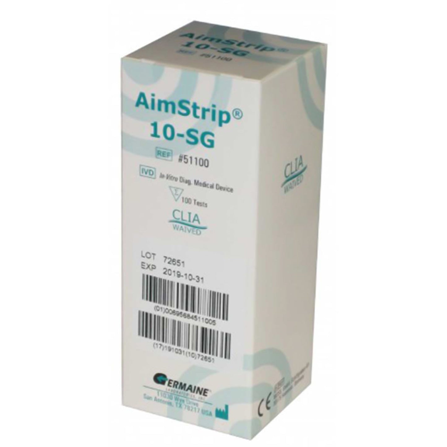 Urinalysis Reagent AimStrip® Bilirubin, Blood, Glucose, Ketone, Leukocytes, Nitrite, pH, Protein, Specific Gravity, Urobilinogen For AimStrip Urine Analyzer 100 Tests