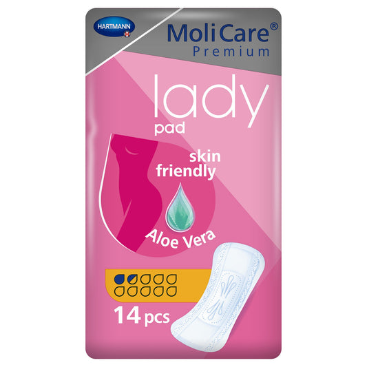 Bladder Control Pad MoliCare® Premium Lady Pads 3-1/2 X 10-1/2 Inch Light Absorbency Polymer Core One Size Fits Most