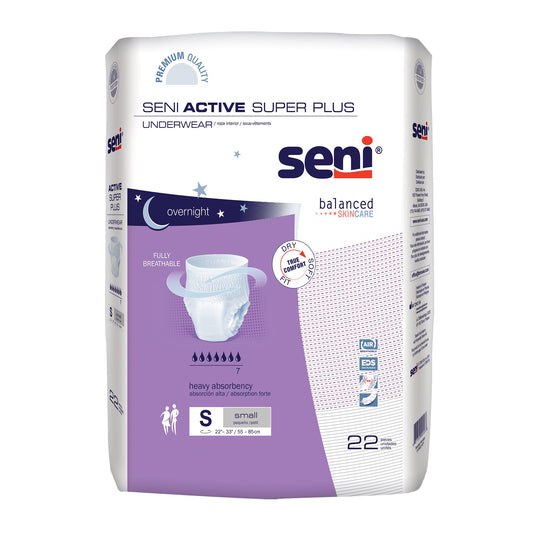 Unisex Adult Absorbent Underwear Seni® Active Super Plus Pull On with Tear Away Seams Small Disposable Heavy Absorbency