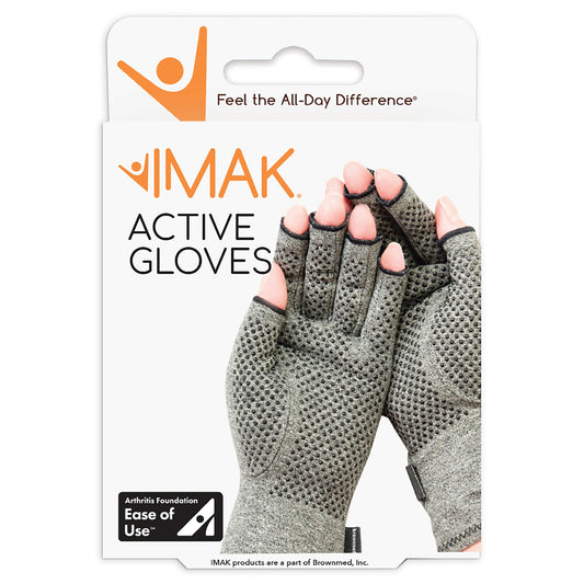 Compression Glove IMAK® Compression Active Open Finger Large Wrist Length Hand Specific Pair