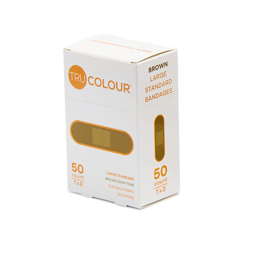 Adhesive Strip Tru-Colour® Fabric Brown 1 X 3 Inch Sterile