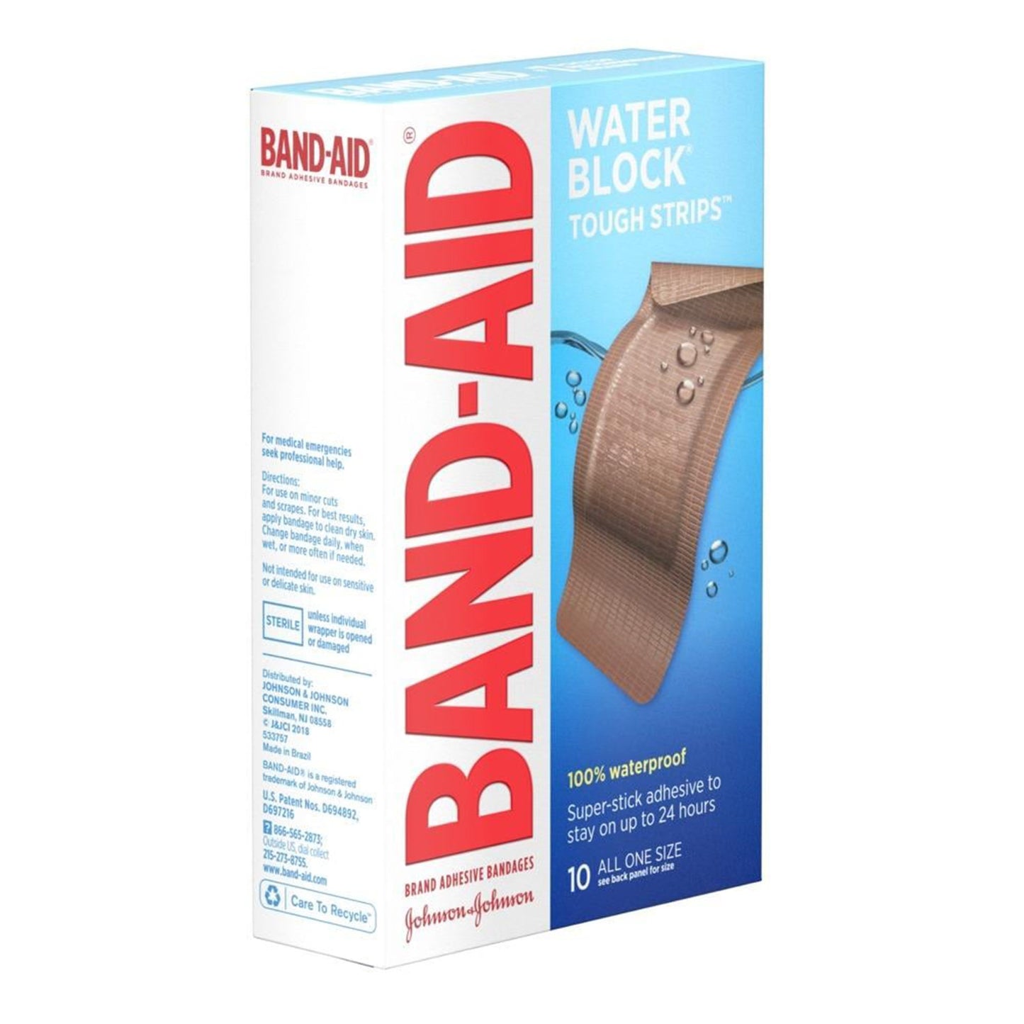 Waterproof Adhesive Strip Band-Aid® Water Block® Tough Strips™ XL Plastic Tan 1-3/4 X 4 Inch Sterile