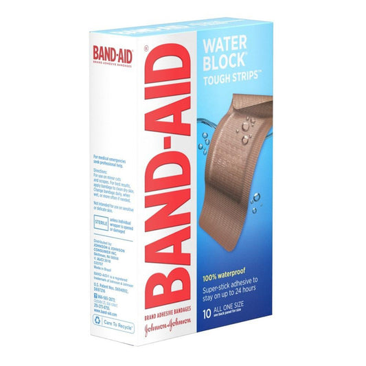 Waterproof Adhesive Strip Band-Aid® Water Block® Tough Strips™ XL Plastic Tan 1-3/4 X 4 Inch Sterile