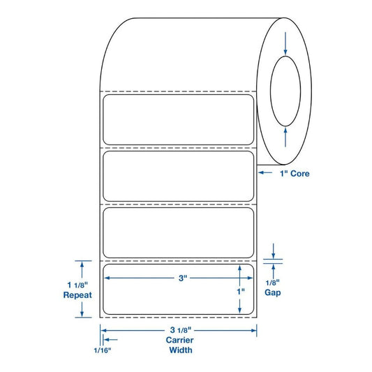Blank Label Centurion® Laboratory Use White Paper 1 X 3 Inch