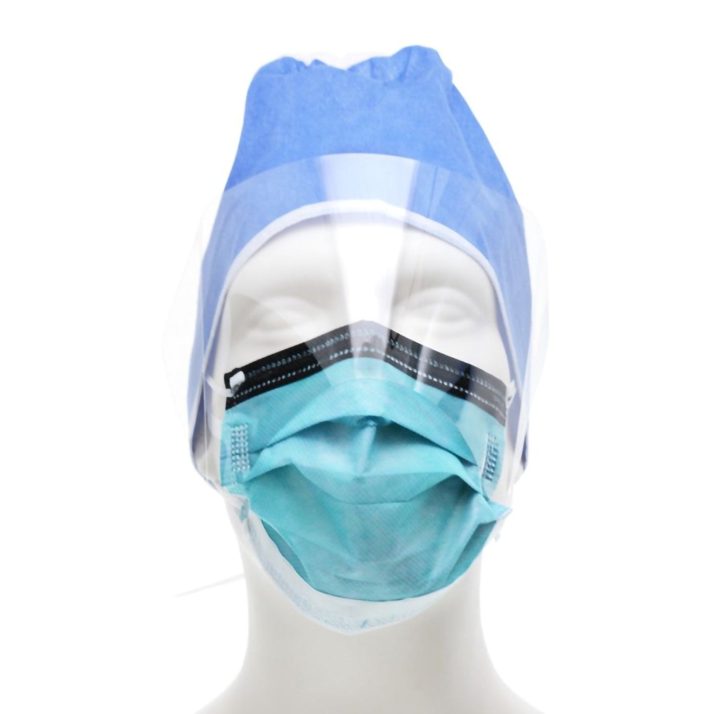 Procedure Mask with Eye Shield Cardinal Health™ Anti-fog Foam ASTM Level 3 Earloops One Size Fits Most