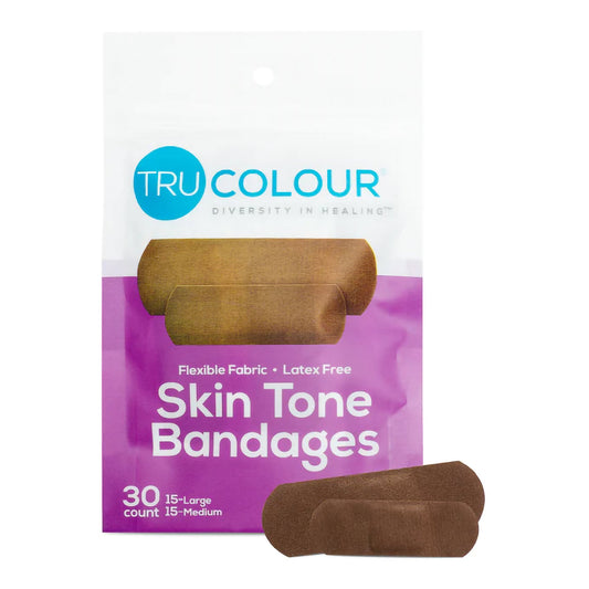 Waterproof Adhesive Strip Tru-Colour® Fabric Dark Brown 1 X 3 Inch Sterile
