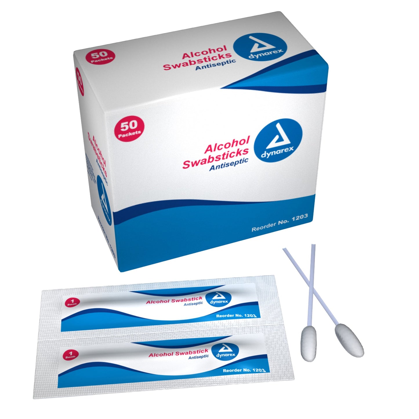 Impregnated Swabstick Dynarex® 70% Strength Isopropyl Alcohol Individual Packet NonSterile