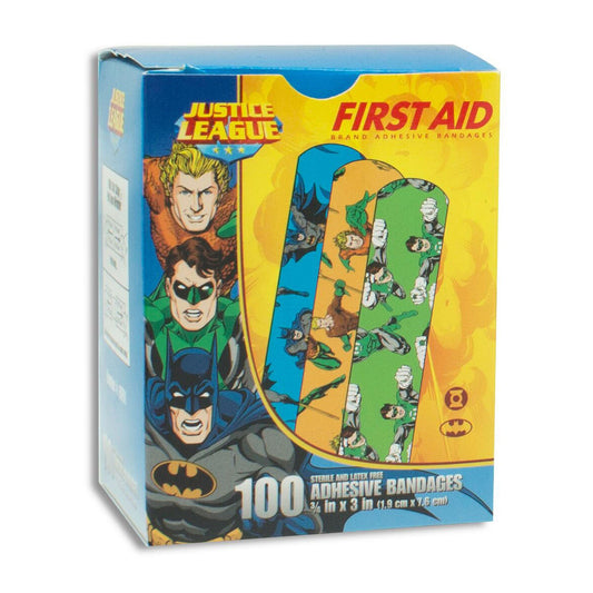 Adhesive Strip Stat Strip® Plastic Kid Design (Batman / Green Lantern / Aquaman) 3/4 X 3 Inch Sterile