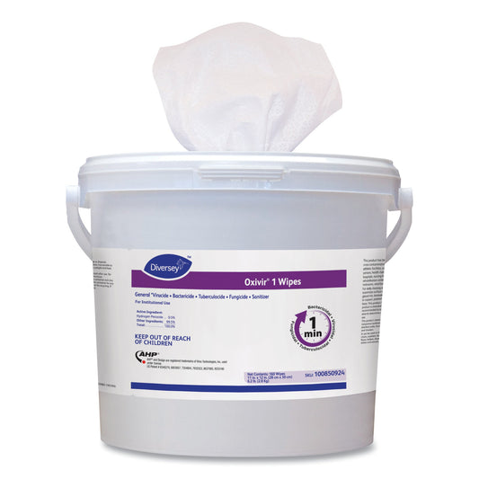 Surface Disinfectant Cleaner Diversey™ Oxivir® 1 Premoistened Hydrogen Peroxide Based Manual Pull Wipe 160 Count Pail Scented NonSterile