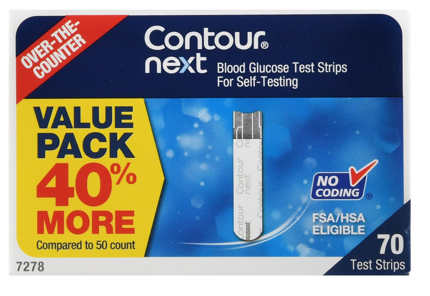 Blood Glucose Test Strips Ascensia Contour® 70 Strips per Pack