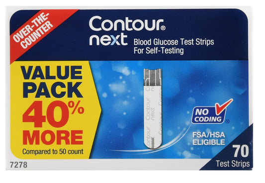 Blood Glucose Test Strips Ascensia Contour® 70 Strips per Pack