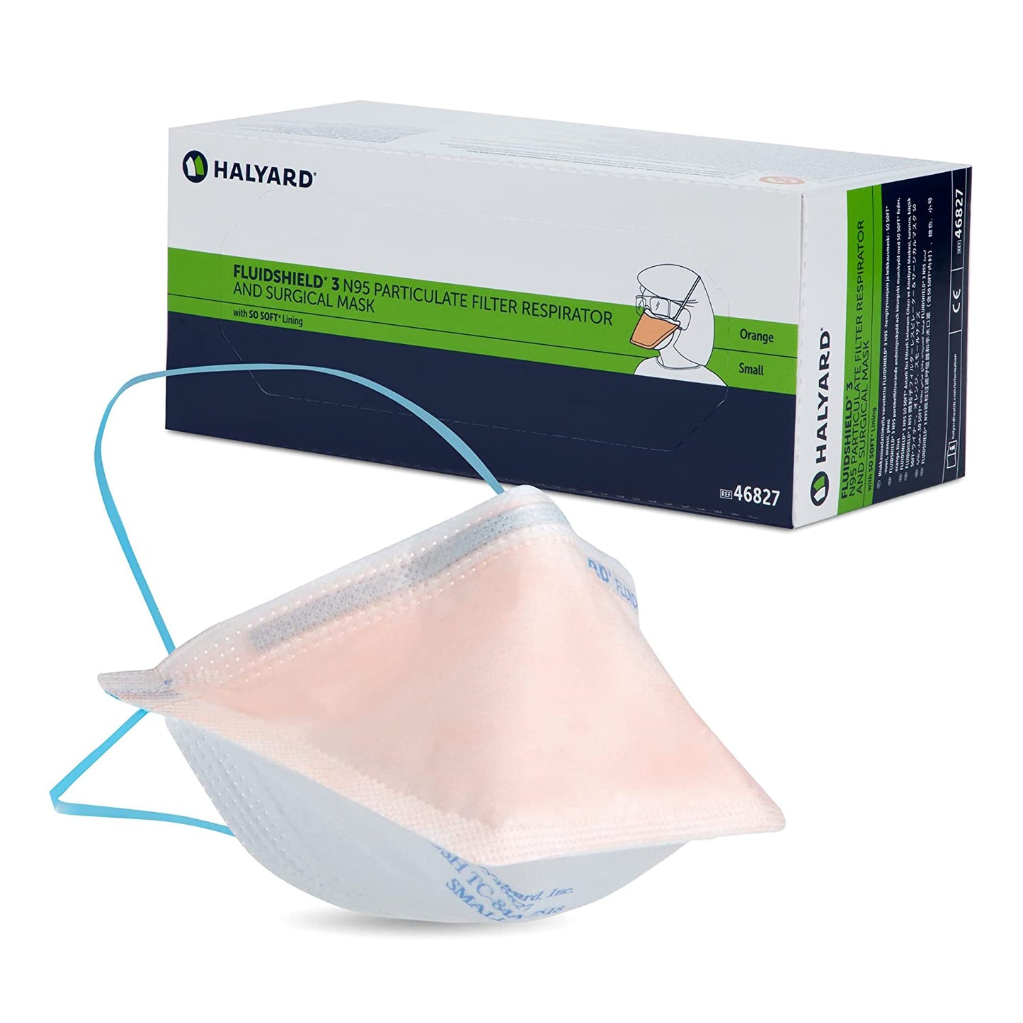 Particulate Respirator / Surgical Mask FluidShield Medical N95 Not Rated Elastic Strap Small