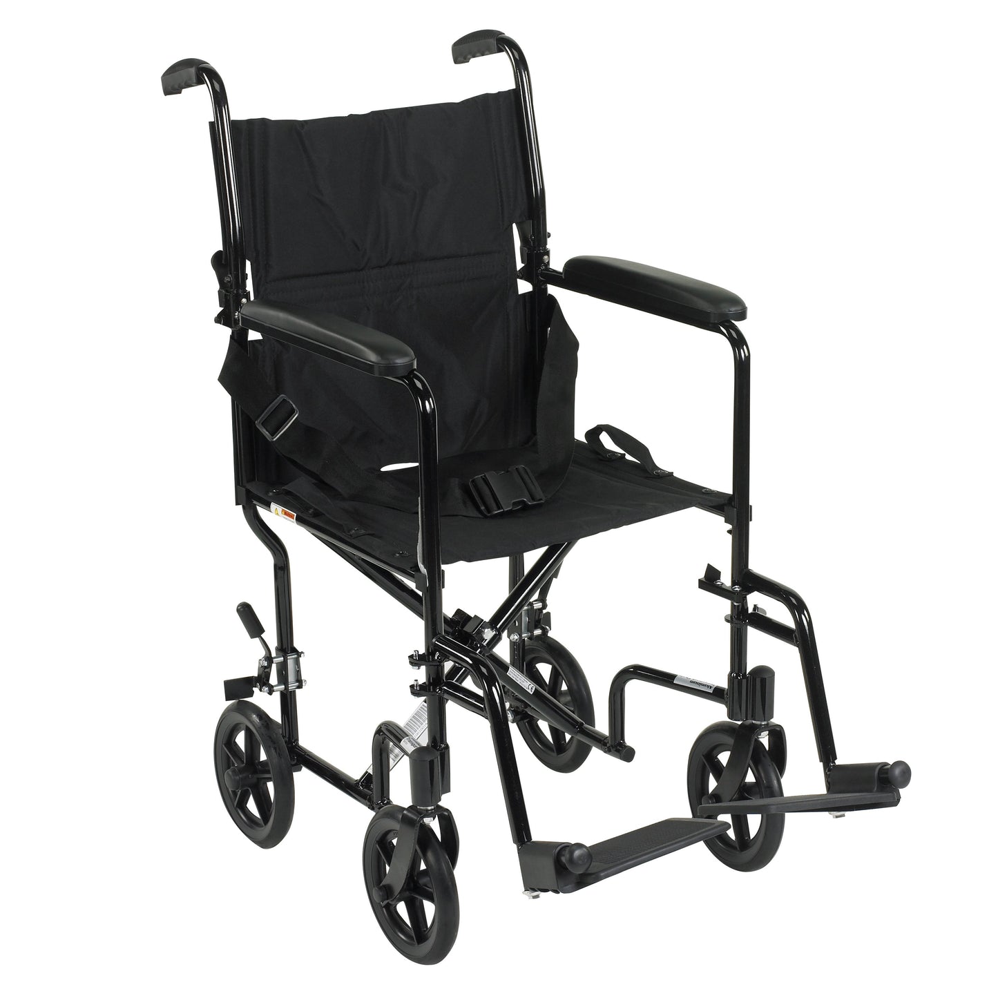 Transport Chair drive™ 17 Inch Seat Width Fixed Arm Height Swing-Away Footrest Aluminum Frame with Black Finish