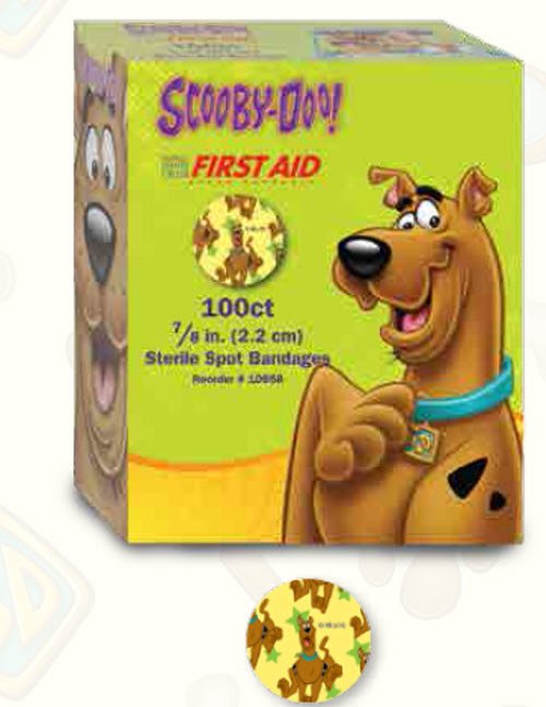 Adhesive Spot Bandage American White Cross® First Aid Plastic Kid Design (Scooby Doo) 7/8 Inch Diameter Sterile