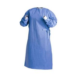 Fabric-Reinforced Surgical Gown with Towel Astound® Large Blue Sterile AAMI Level 3 Disposable