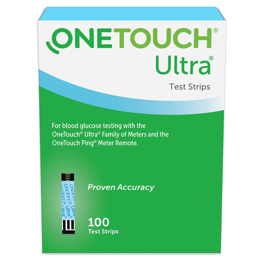 Blood Glucose Test Strips OneTouch® Ultra® Blue 100 Strips per Pack