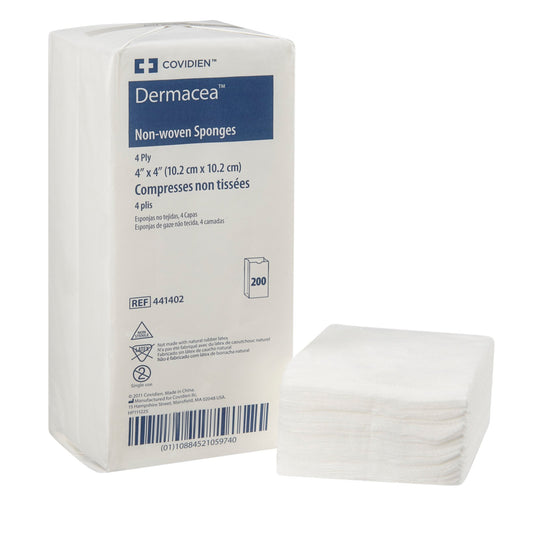 Nonwoven Sponge Dermacea™ 4 X 4 Inch 4-Ply NonSterile 200 per Pack