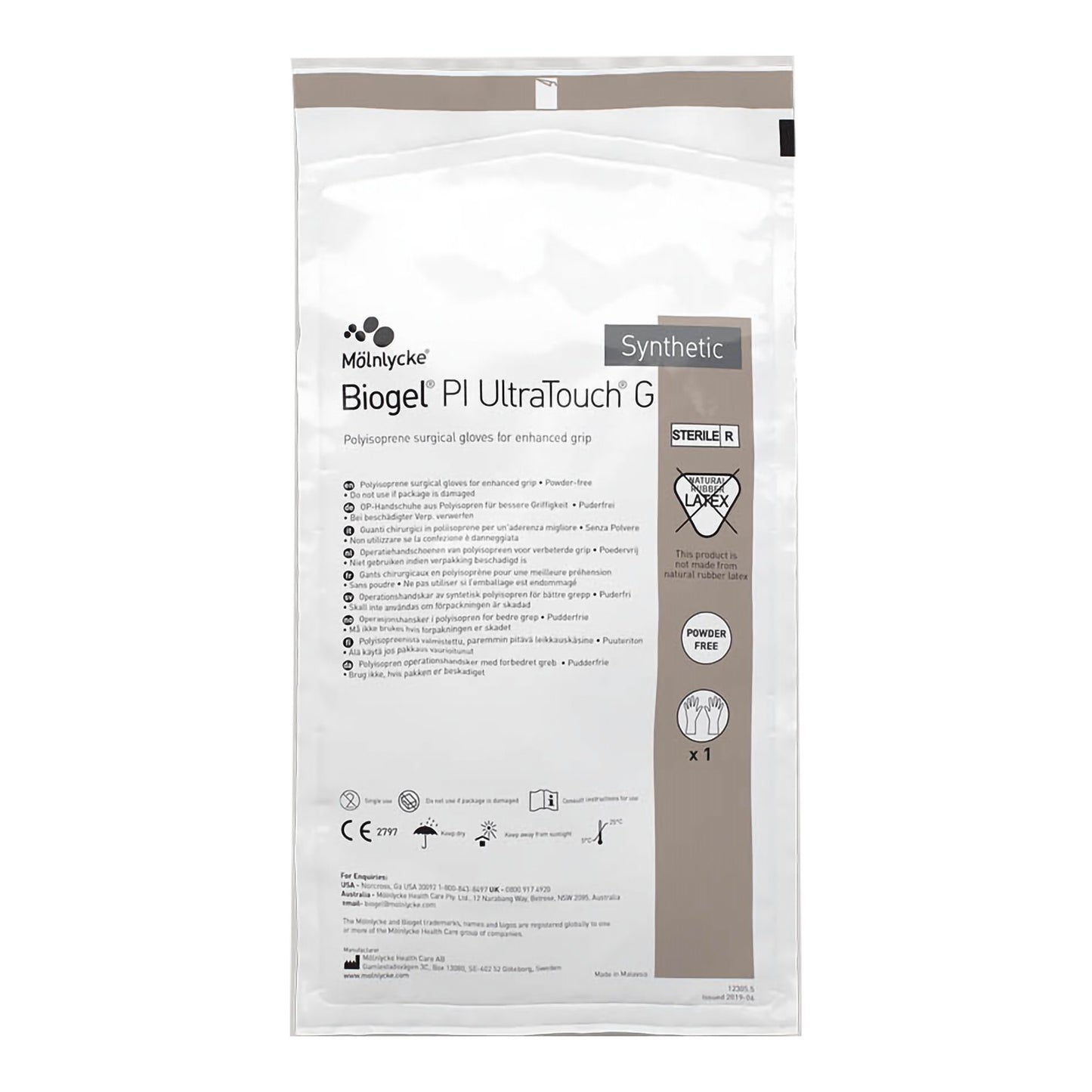 Surgical Glove Biogel® PI UltraTouch™ G Size 6 Sterile Polyisoprene Standard Cuff Length Micro-Textured Straw Chemo Tested