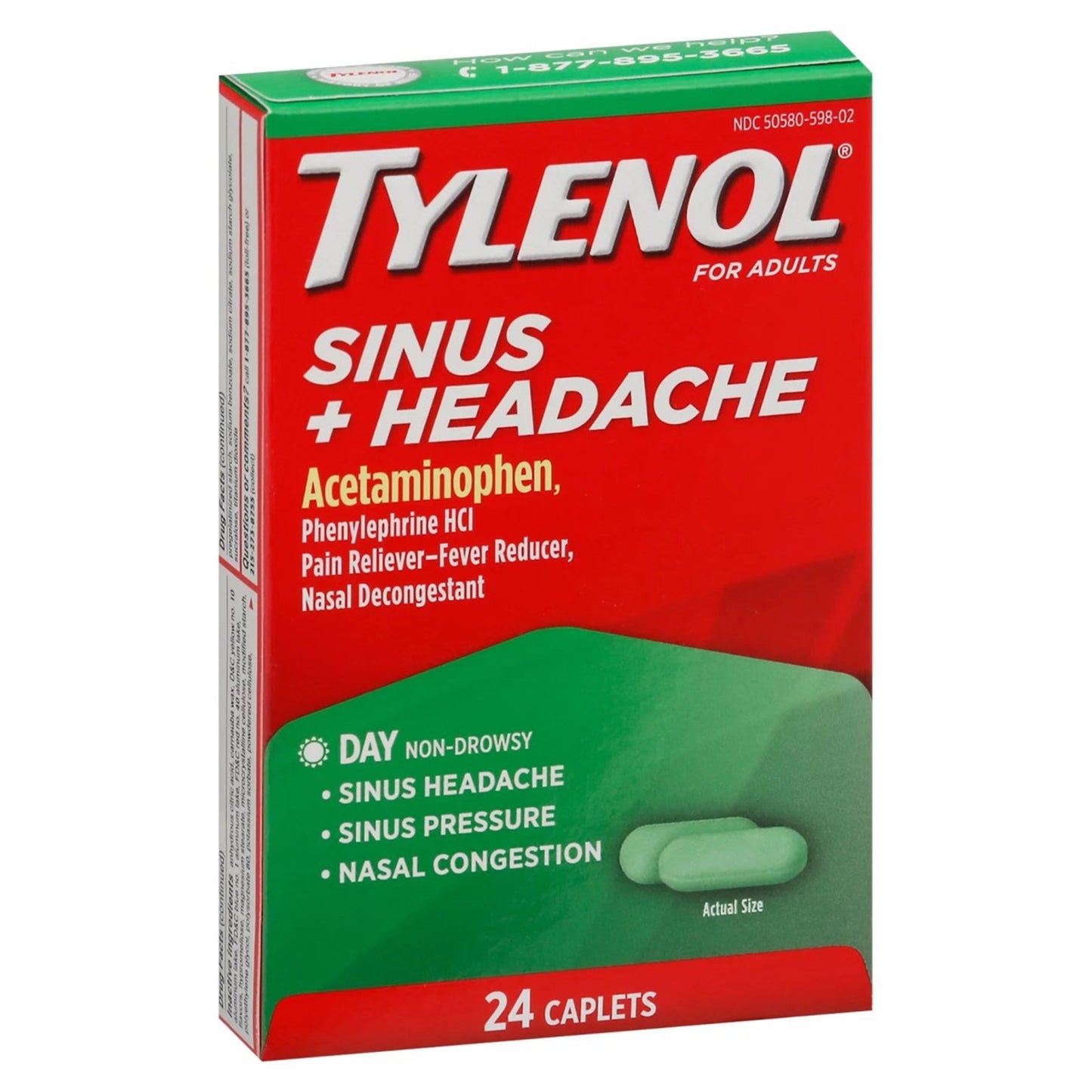 Cold and Sinus Relief Tylenol® Sinus + Headache 325 mg - 5 mg Strength Tablet
