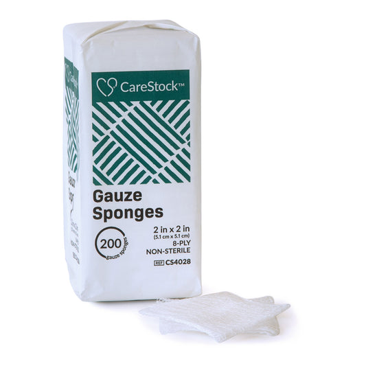Gauze Sponge CareStock™ 2 X 2 Inch 8-Ply NonSterile 200 per Pack