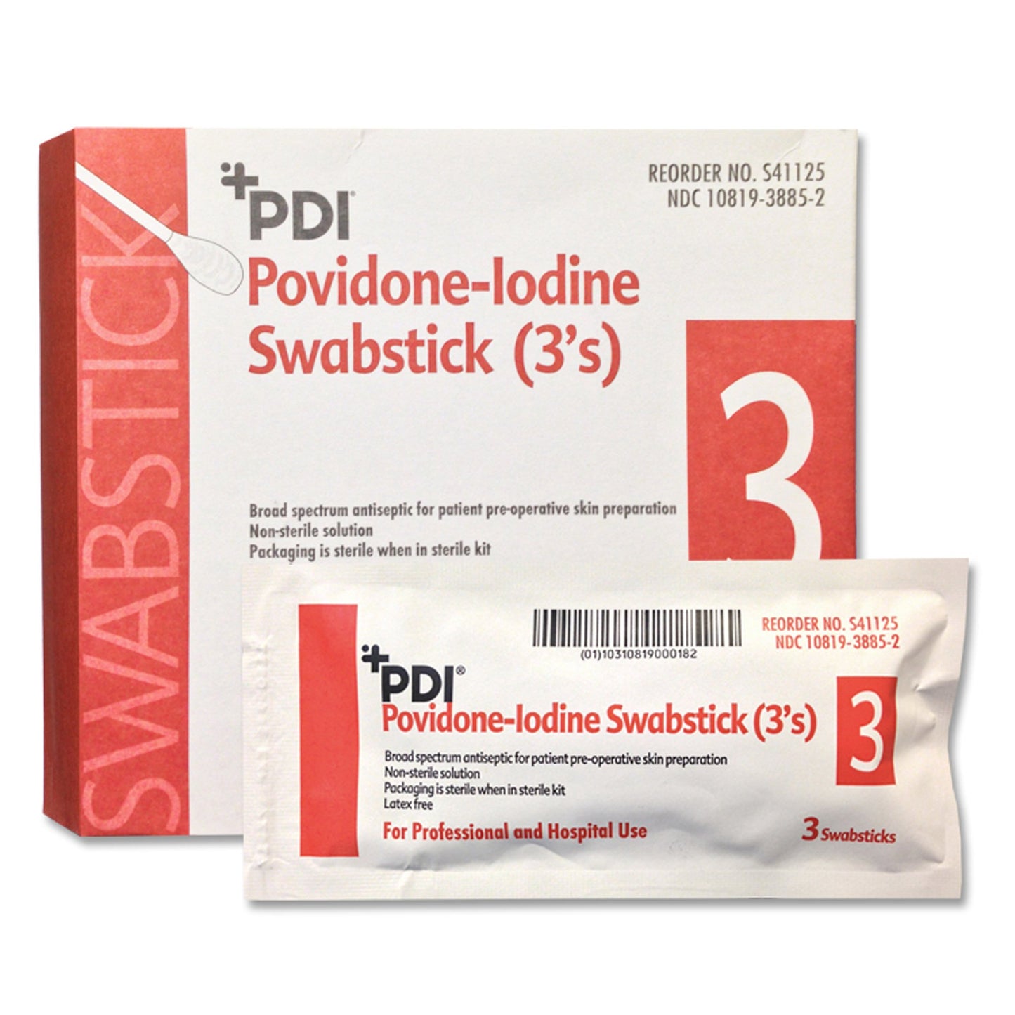 Impregnated Swabstick PDI® 10% Strength Povidone-Iodine Individual Packet NonSterile