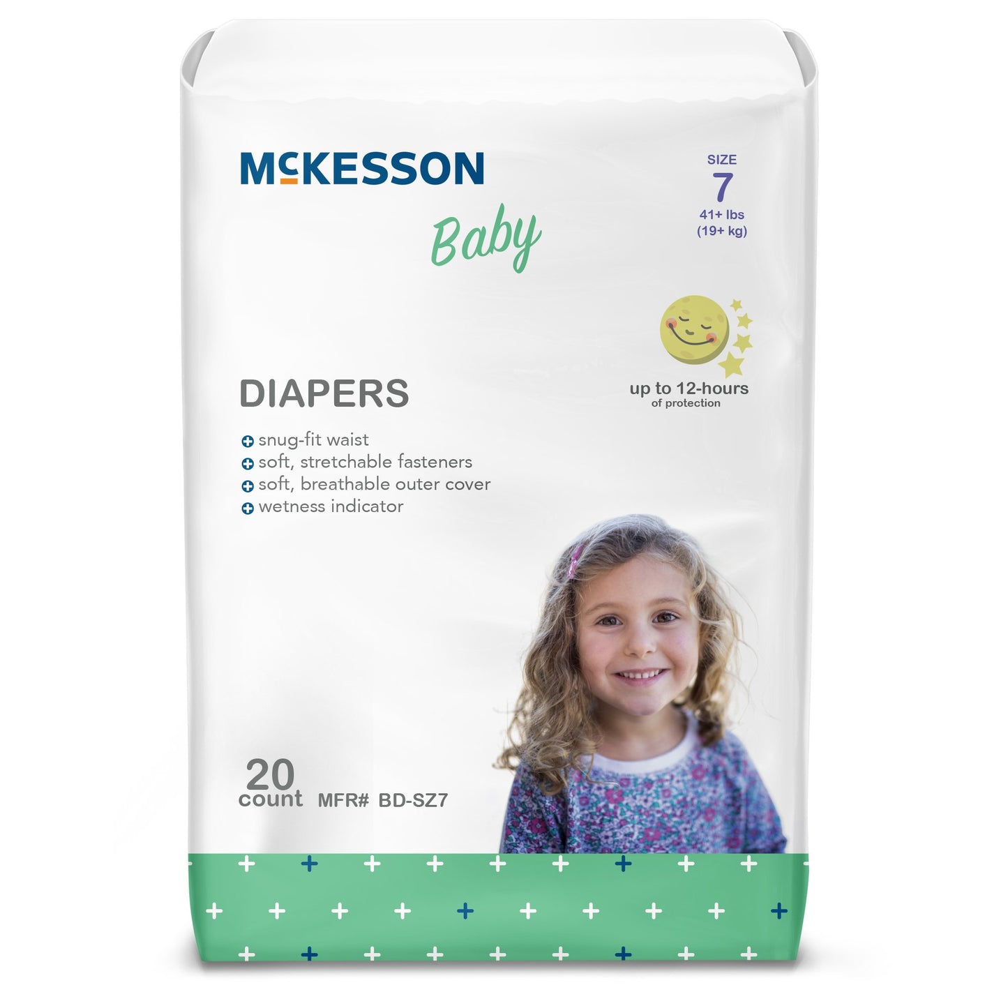 Unisex Baby Diaper McKesson Size 7 Disposable Heavy Absorbency