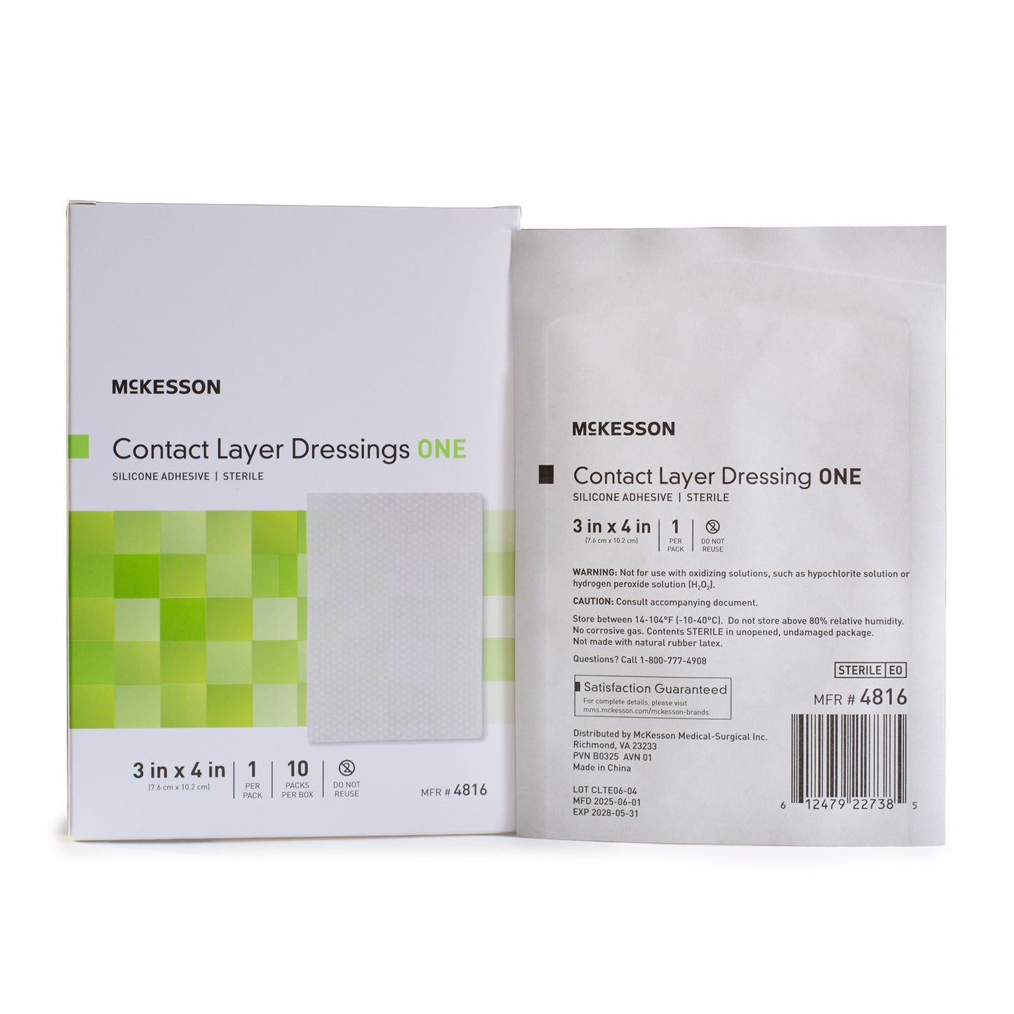 Wound Contact Layer Dressing McKesson 3 X 4 Inch Sterile
