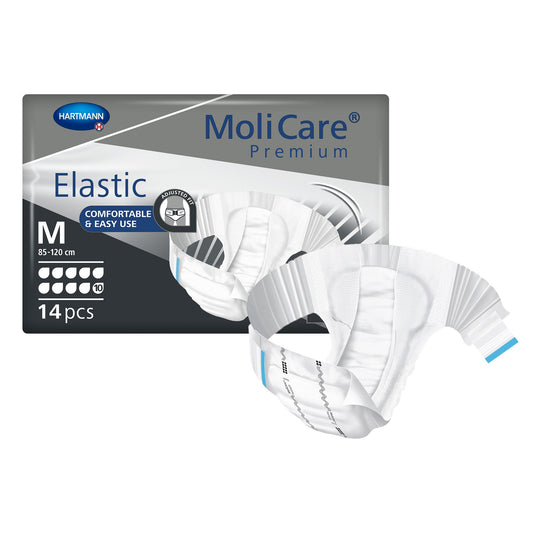 Unisex Adult Incontinence Brief MoliCare® Premium Elastic 10D Medium Disposable Heavy Absorbency