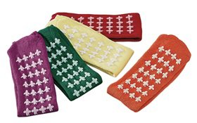Risk Management Slipper Socks Posey® Unisex Adult One Size Fits Most Double Tread Single Patient Use Yellow