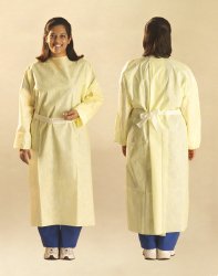 Protective Procedure Gown One Size Fits Most Yellow NonSterile AAMI Level 3 Disposable