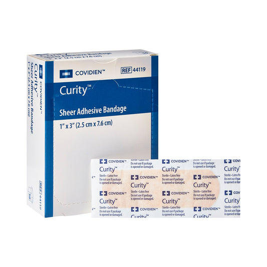 Adhesive Strip Curity™ Plastic Sheer 1 X 3 Inch Sterile