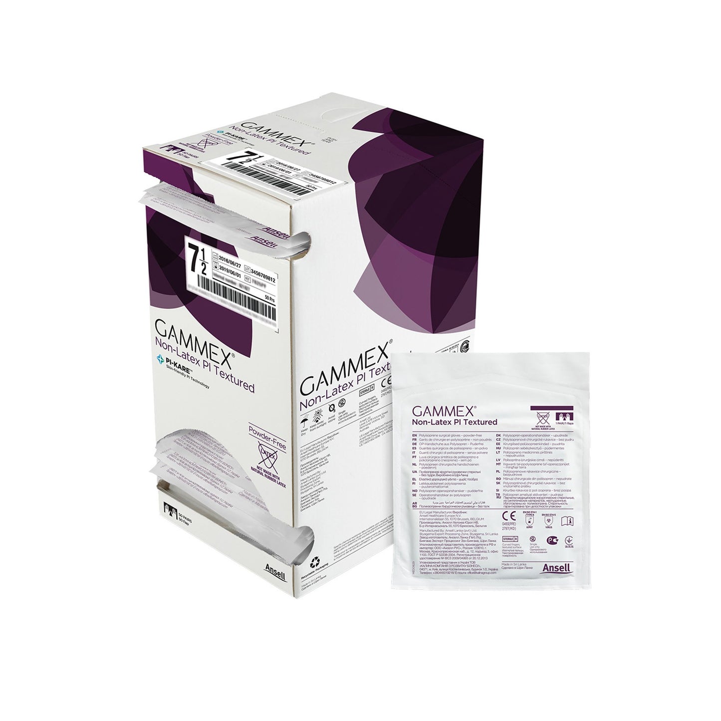 Surgical Glove GAMMEX® Non-Latex PI Textured Size 7.5 Sterile Polyisoprene Standard Cuff Length Fully Textured White Chemo Tested