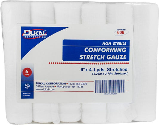 Conforming Bandage Dukal™ 6 Inch X 4-1/10 Yard 8-Ply NonSterile 6 per Pack