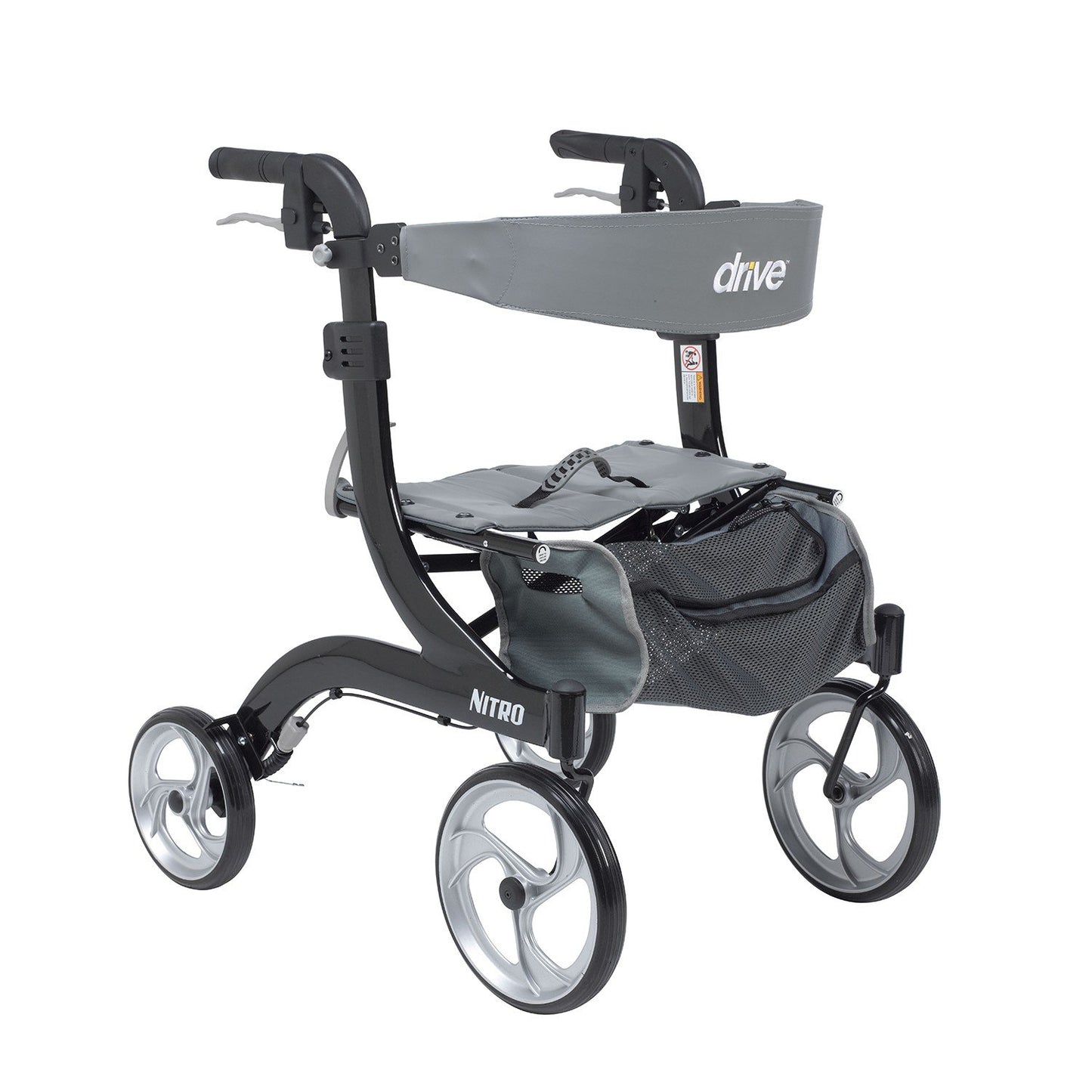 4 Wheel Rollator drive™ Nitro Hemi Black Adjustable Height / Folding Aluminum Frame