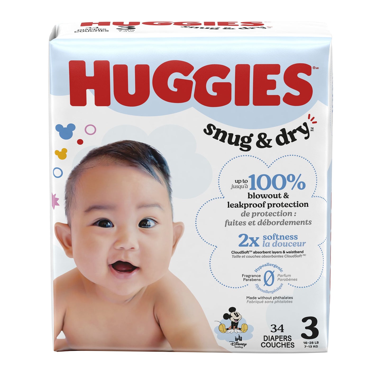 Unisex Baby Diaper Huggies® Snug & Dry Size 3 Disposable Heavy Absorbency