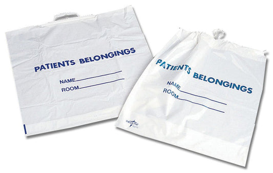 Patient Belongings Bag Medline 18 X 20 Inch Plastic Snap Closure White