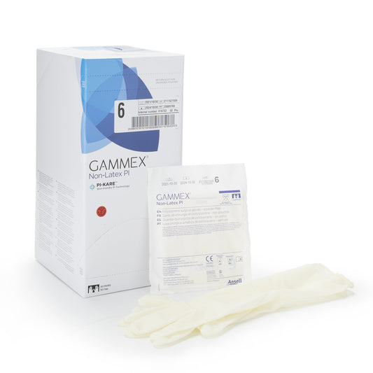 Surgical Glove GAMMEX® Non-Latex PI Size 6 Sterile Polyisoprene Standard Cuff Length Micro-Textured White Chemo Tested