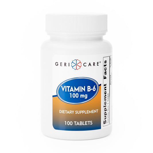 Vitamin Supplement Geri-Care® Vitamin B6 100 mg Strength Tablet 100 per Bottle