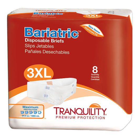 Unisex Adult Incontinence Brief Tranquility® Bariatric 3X-Large Disposable Heavy Absorbency
