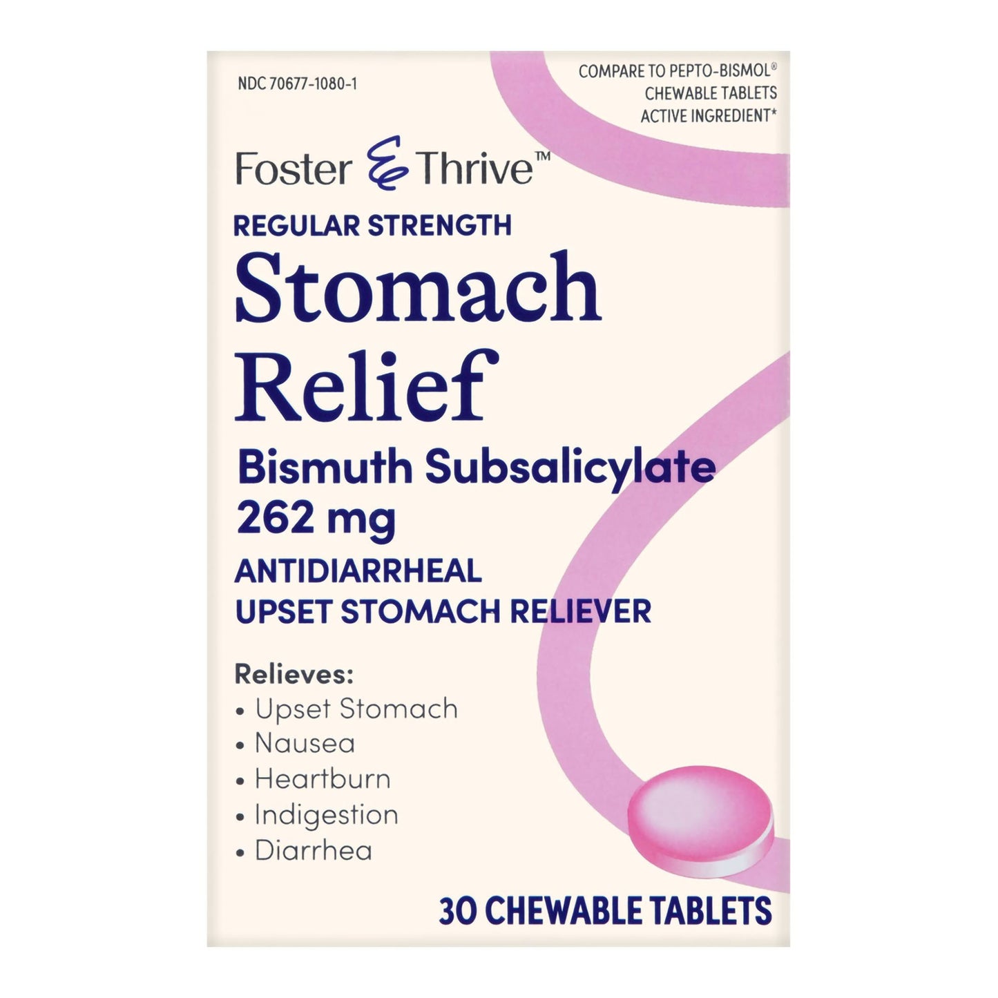 Anti-Diarrheal Foster & Thrive™ 262 mg Strength Chewable Tablet 30 per Box