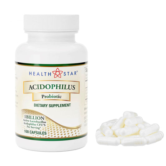 Probiotic Dietary Supplement HEALTHSTAR® 100 per Bottle Capsule