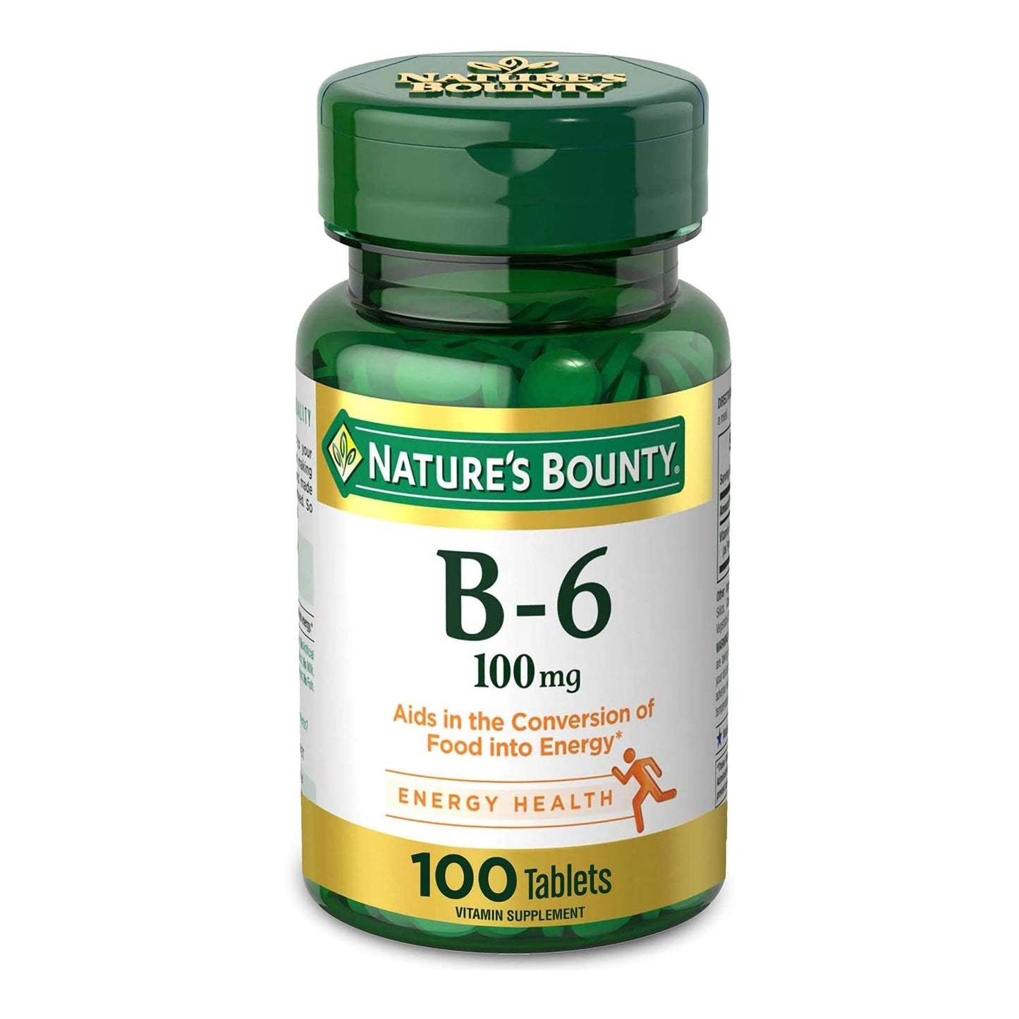 Vitamin Supplement Nature's Bounty® Vitamin B6 100 mg Strength Tablet 100 per Bottle