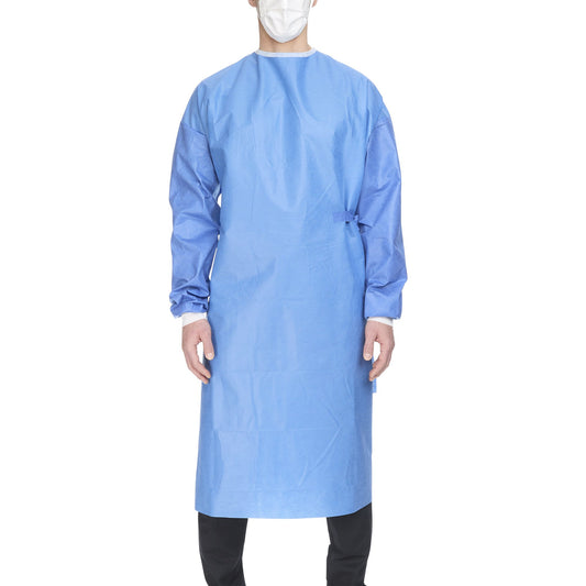 Non-Reinforced Surgical Gown with Towel Astound® X-Large Blue Sterile AAMI Level 3 Disposable