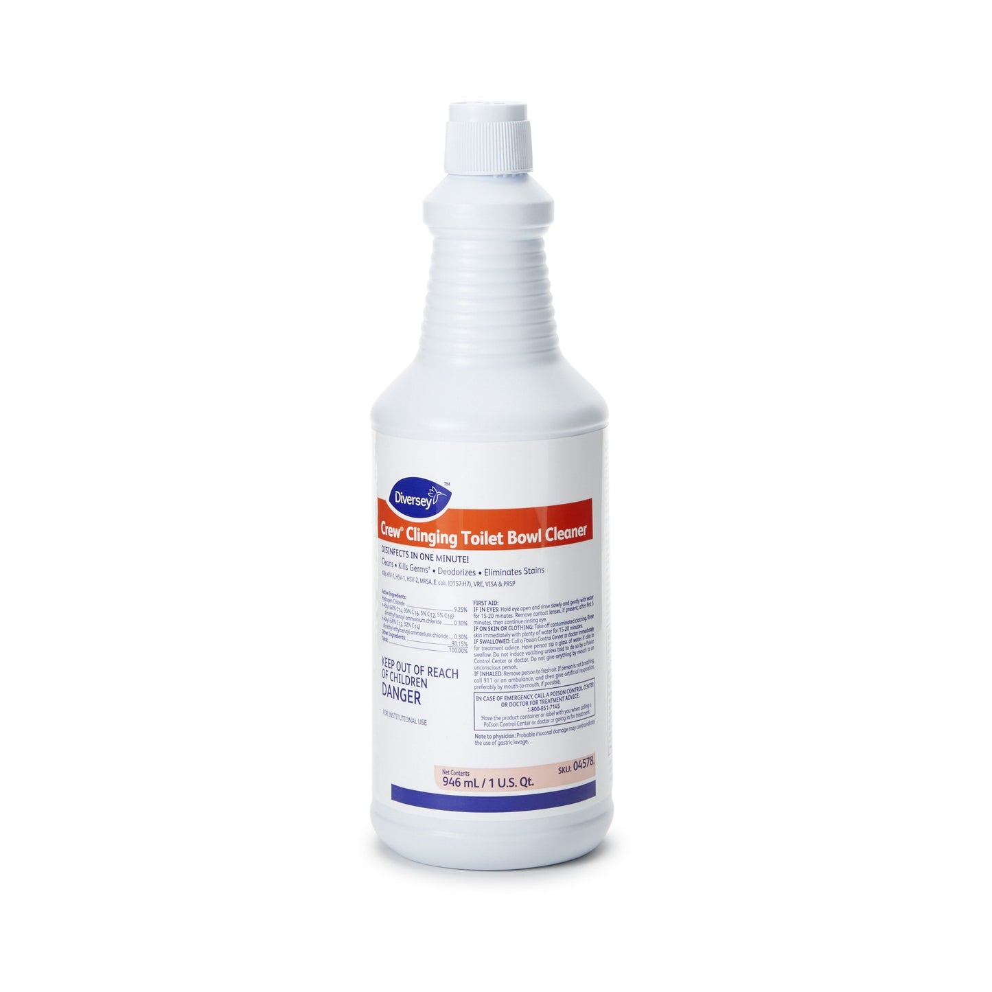 Toilet Bowl Cleaner Diversey™ Crew® Acid Based Manual Squeeze Liquid 32 oz. Bottle Floral Scent NonSterile