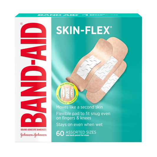 Adhesive Strip Band-Aid®Skin-Flex® Plastic Tan 1-1/8 X 2-3/8 Inch / 7/8 X 2-3/4 Inch / 5/8 X 2-3/4 Inch Sterile
