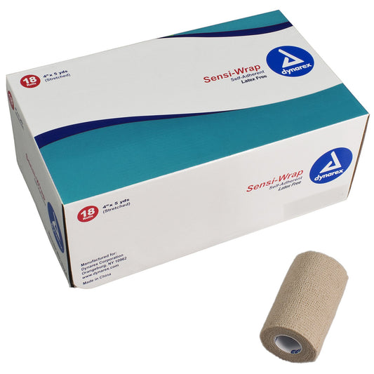 Cohesive Bandage Sensi-Wrap 4 Inch X 5 Yard Self-Adherent Closure Tan NonSterile Standard Compression