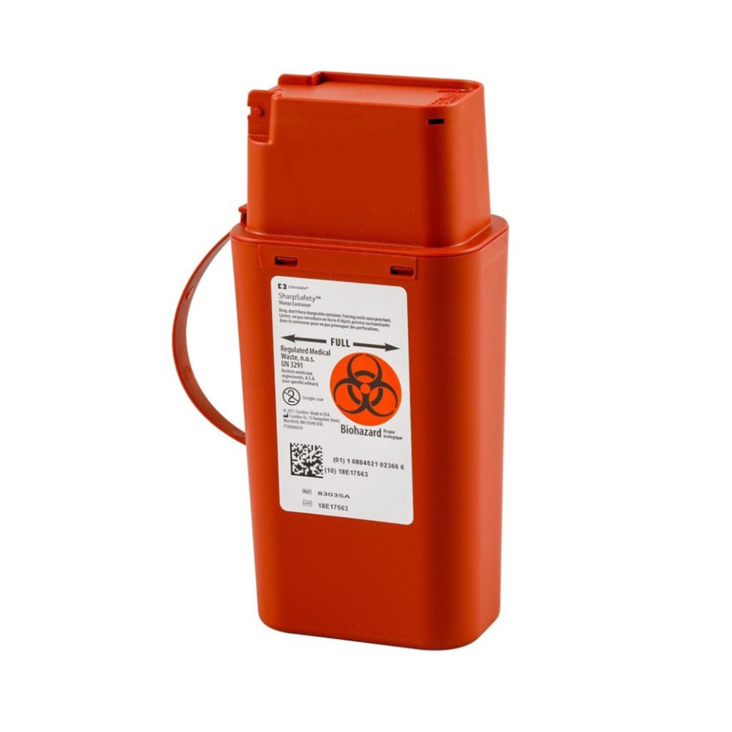 Pocket Shuttle Sharps Container SharpSafety™ Red Base 8-3/4 H X 2-1/2 D X 4-1/2 W Inch Vertical Entry 0.25 Gallon