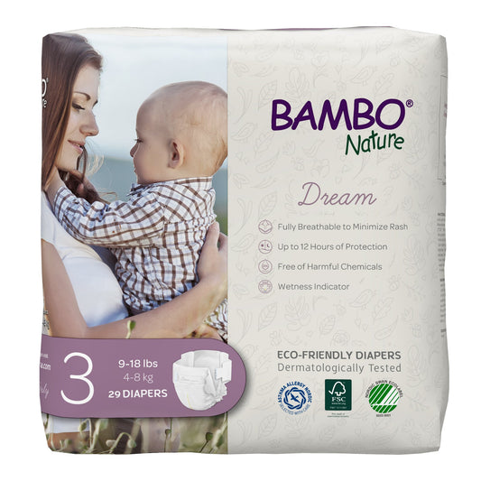 Unisex Baby Diaper Bambo® Nature Dream Size 3 Disposable Heavy Absorbency